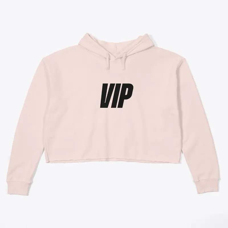 VIP Cropped Hoodie (Black Logo)