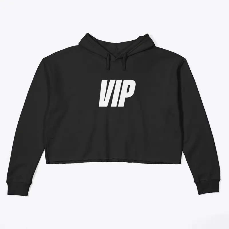 VIP Cropped Hoodie (White Logo)